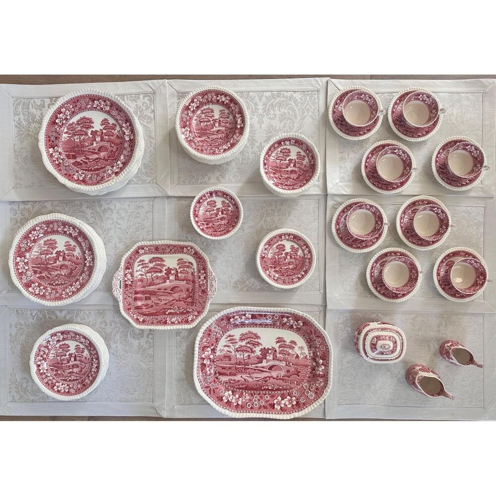 1920s Antique 85 Piece Copeland Spode's Tower China Service for 8 with Extras